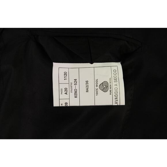 Naldini Solid Black Super 150's Wool 3-Btn Blazer Jacket Hand Tailored 42R - Picture 10 of 13